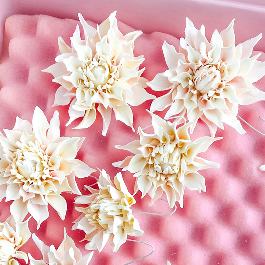 Soft Blush Pink Dahlia Sugar Flower