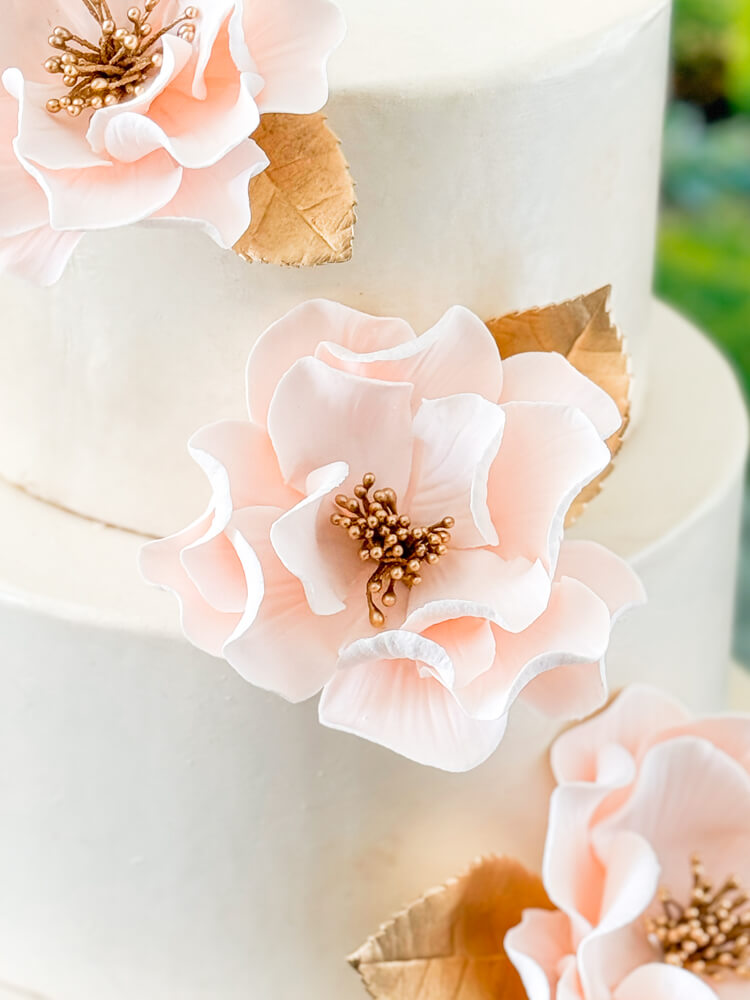 Blush + Gold Open Rose - Medium image 1