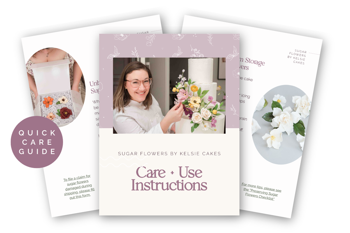 Care and Use Instructions for Sugar Flowers
