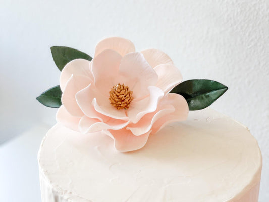 Blush and Gold Magnolia Sugar Flower