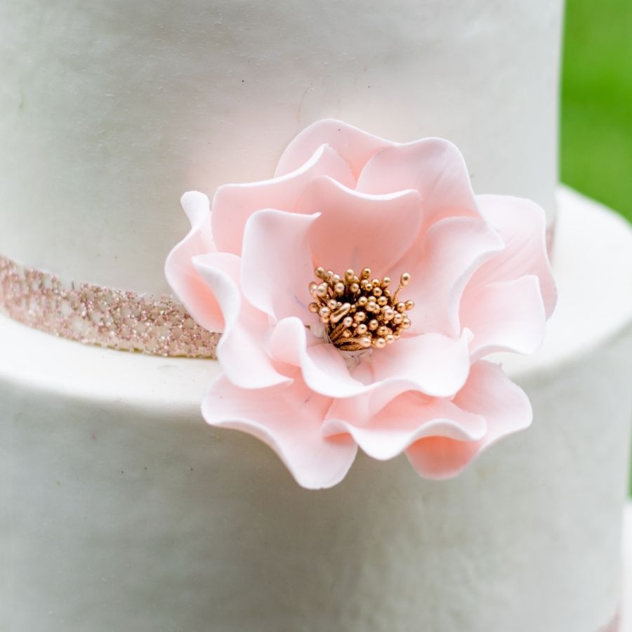 Blush + Gold Open Rose - Medium image 0