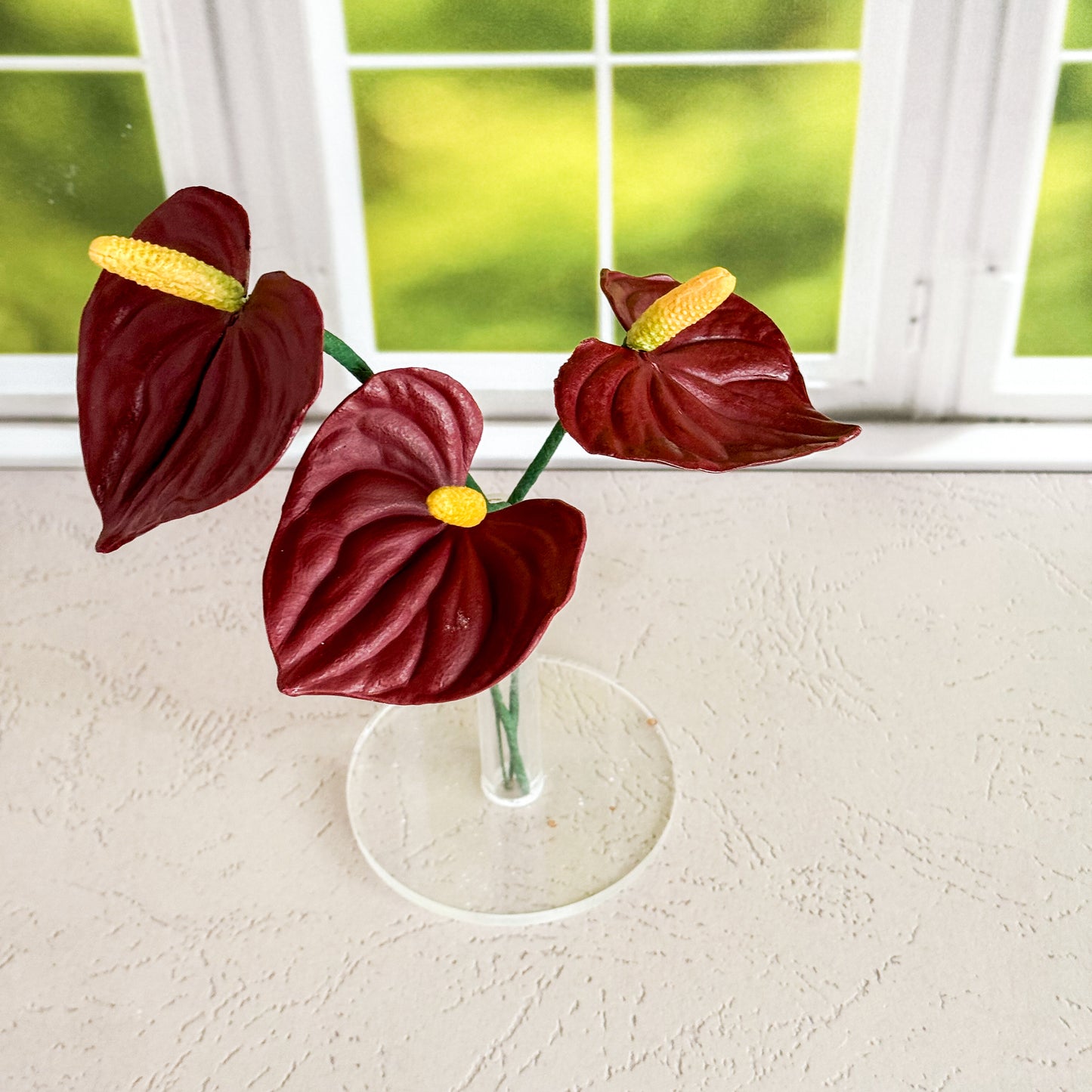 Burgundy Anthurium Sugar Flower