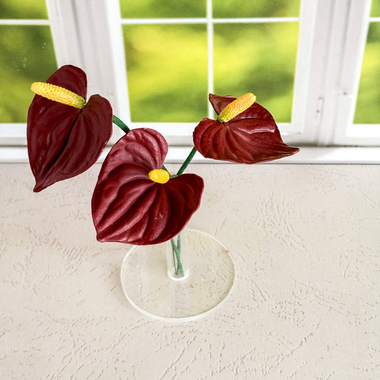 Burgundy Anthurium Sugar Flower