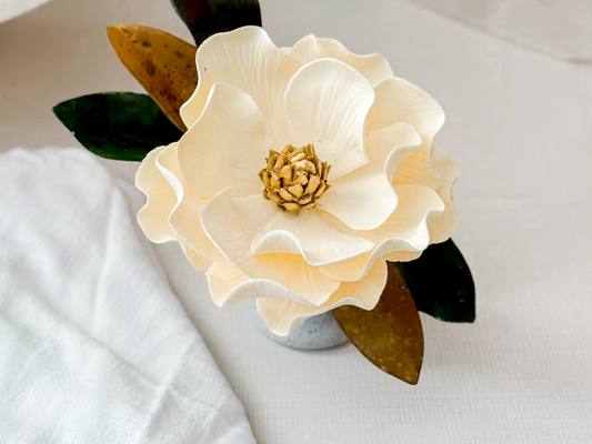Ivory and Gold Magnolia Sugar Flower