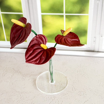 Burgundy Anthurium Sugar Flower