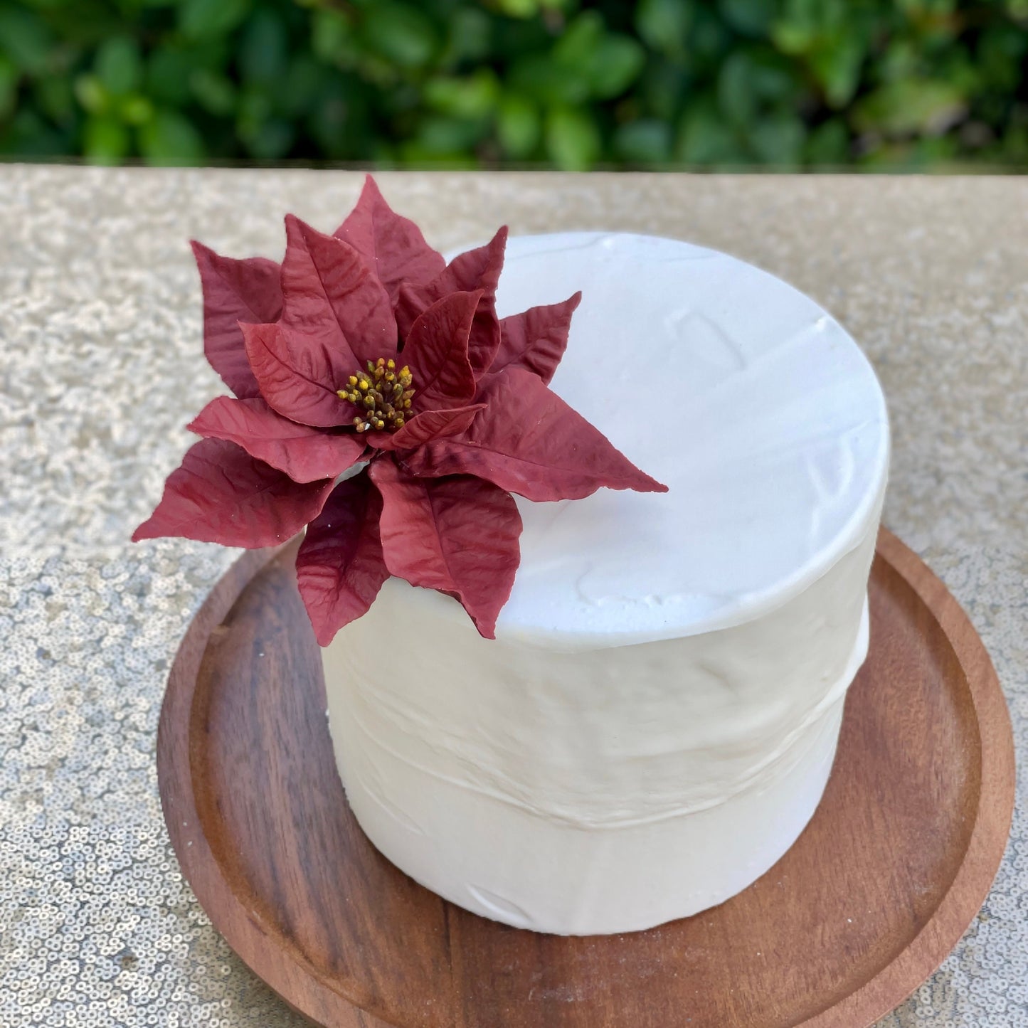 Burgundy Poinsettia Sugar Flower