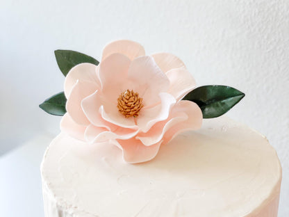Blush and Gold Magnolia Sugar Flower