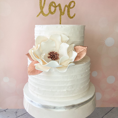 Large Rose Gold Gumpaste Rose Leaves (set of 3)